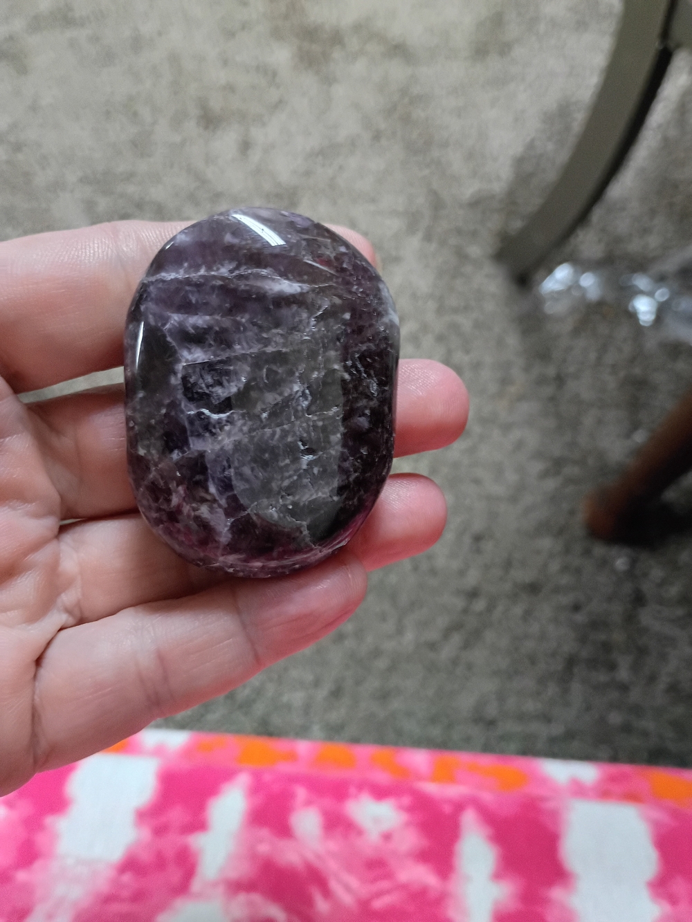 Chevron Amethyst Palm Stone
